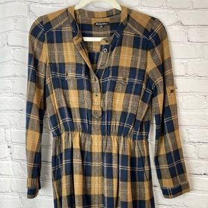 Madewell Plaid Checked Twill Shirt Dress